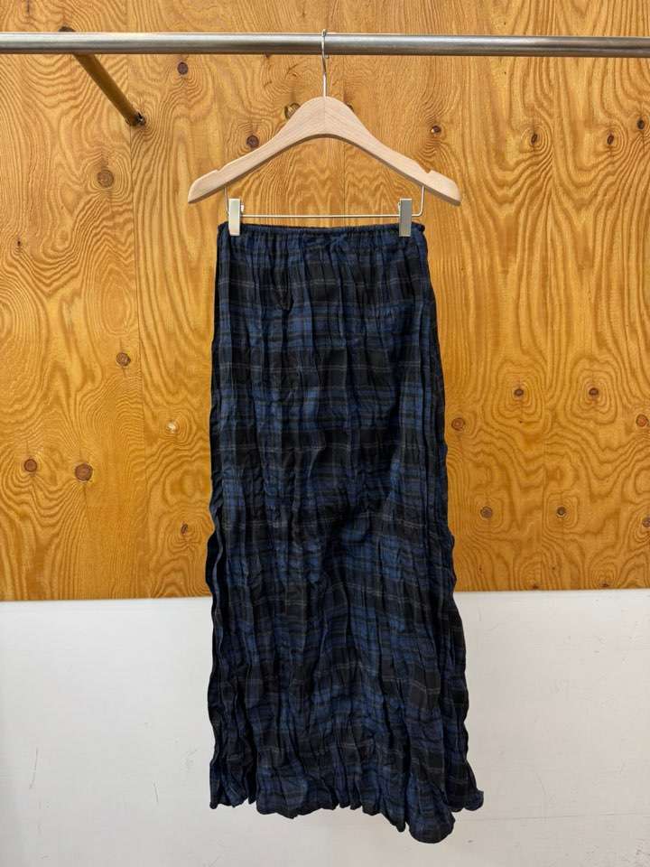 PROJECTVIEW東大門㊣實拍女士新品25秋冬人氣職業長裙格紋褶皺PROJECTVIEW長裙