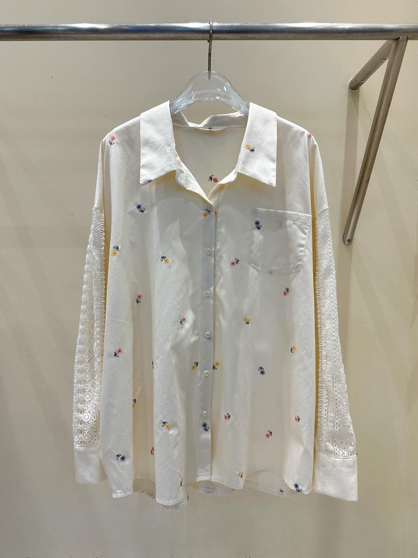 81 MARKET-L東大門㊣實拍女士新款真品25秋冬襯衫蕾絲衫刺繡81 MARKET-L襯衫/蕾絲衫