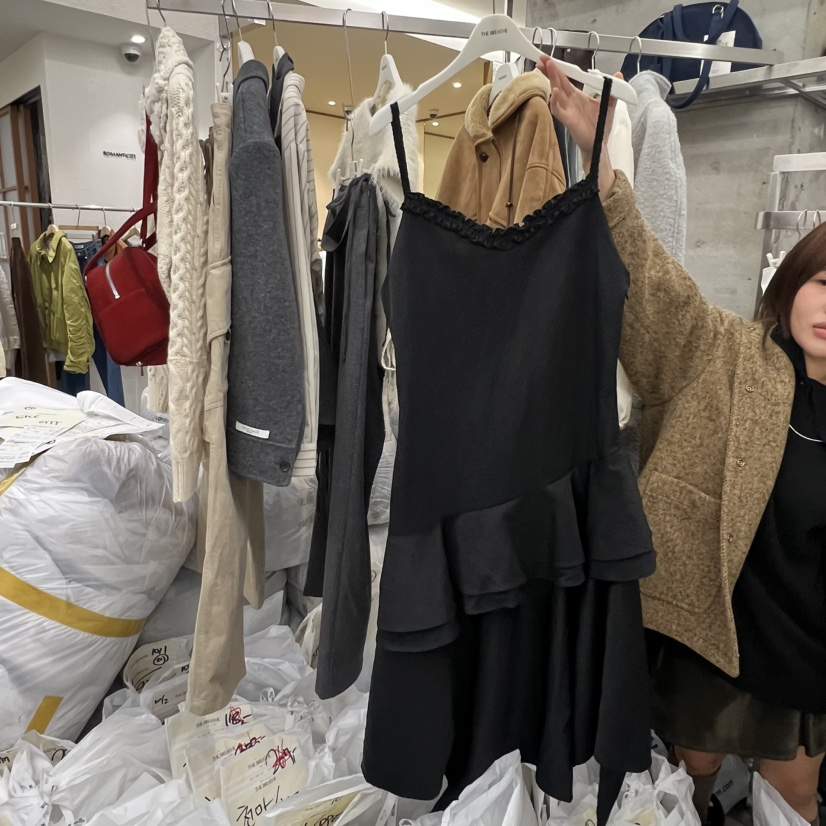 BREATHE東大門㊣代購女士新品職業熱賣25秋冬休閑連衣裙不對稱BREATHE連衣裙