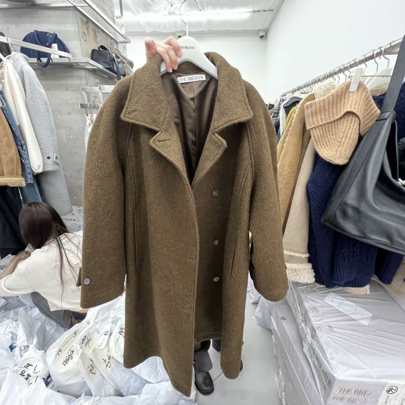 BREATHE東大門㊣直郵女裝新品推薦時尚真品中長款大衣含腰帶BREATHE中長款大衣