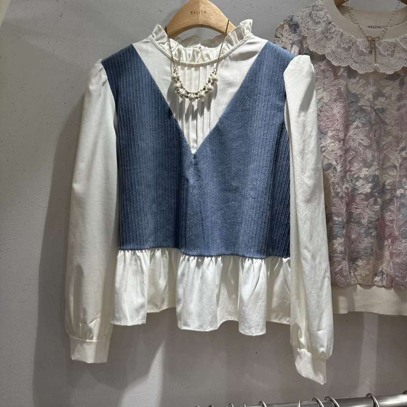 BELITA東大門㊣直郵女裝新款推薦熱賣真品休閑時尚襯衫蕾絲衫BELITA襯衫/蕾絲衫