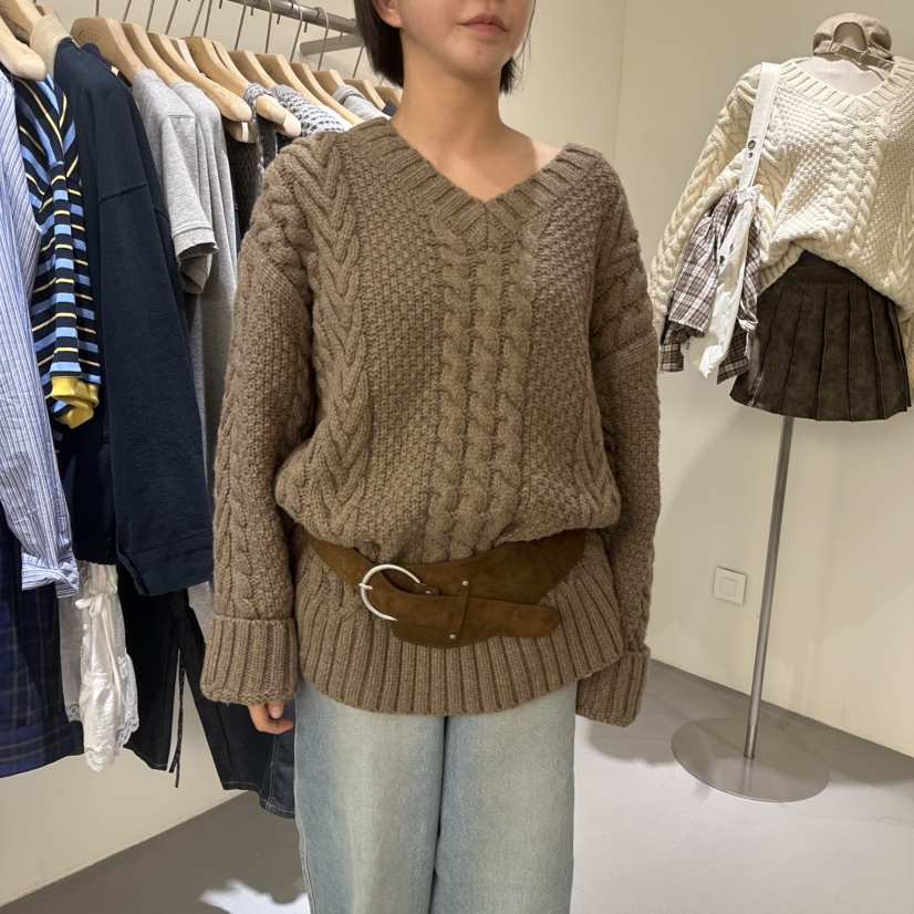VAULT東大門㊣代購女士新款人氣推薦熱賣25秋冬針織衫不含腰帶VAULT針織衫