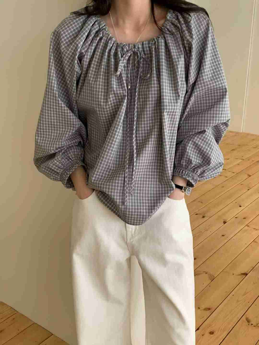 COME HERE東大門㊣代購女裝新款時尚休閑熱賣25秋冬襯衫蕾絲衫COME HERE襯衫/蕾絲衫