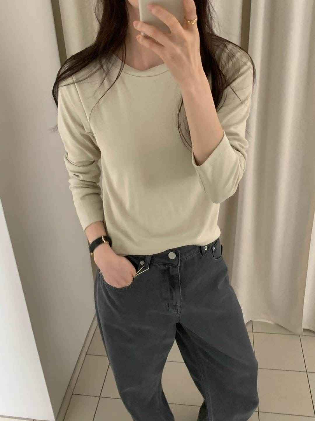 COME HERE東大門㊣實拍女裝新品時尚真品25秋冬職業長袖T恤COME HERE長袖T恤