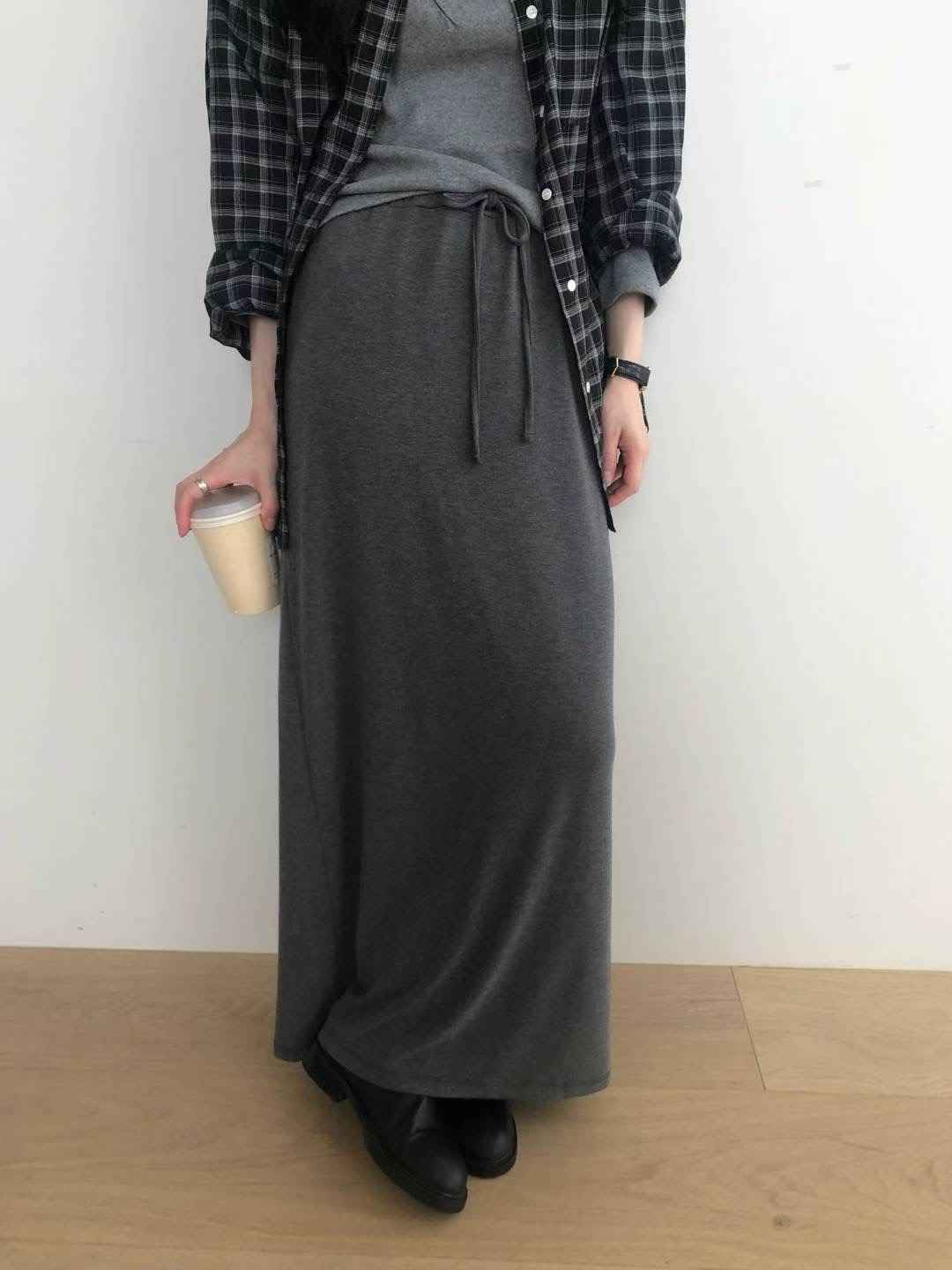 COME HERE東大門㊣直郵女裝新品熱賣時尚25秋冬真品休閑長裙COME HERE長裙