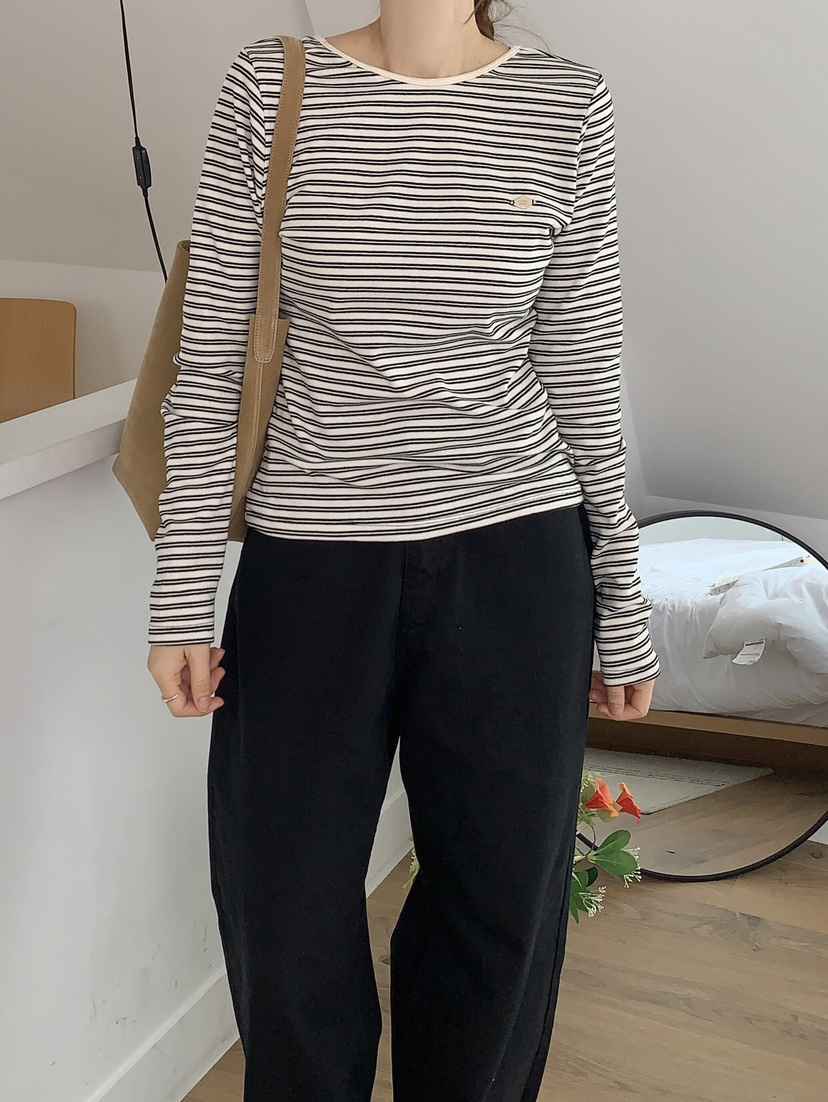 FORMSTUDIO東大門㊣代購女裝新品推薦休閑熱賣人氣長袖T恤圓領FORMSTUDIO長袖T恤