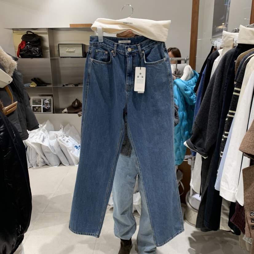 TEMPTING韓國代購㊣女裝新款職業熱賣推薦休閑時尚牛仔褲加絨TEMPTING牛仔褲