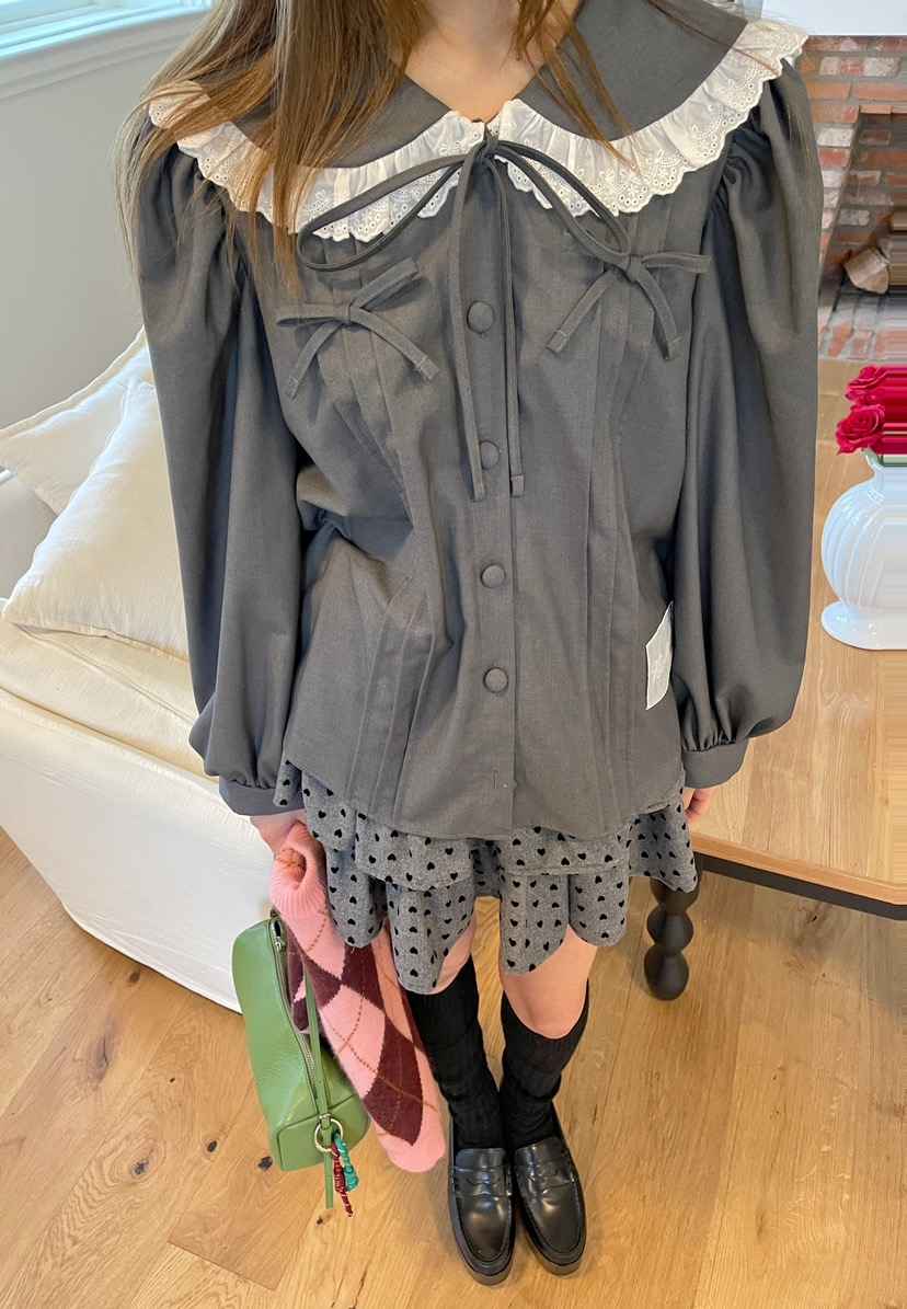 BOUTIQUE-L韓國代購㊣女士新品時尚人氣推薦熱賣襯衫蕾絲衫BOUTIQUE-L襯衫/蕾絲衫