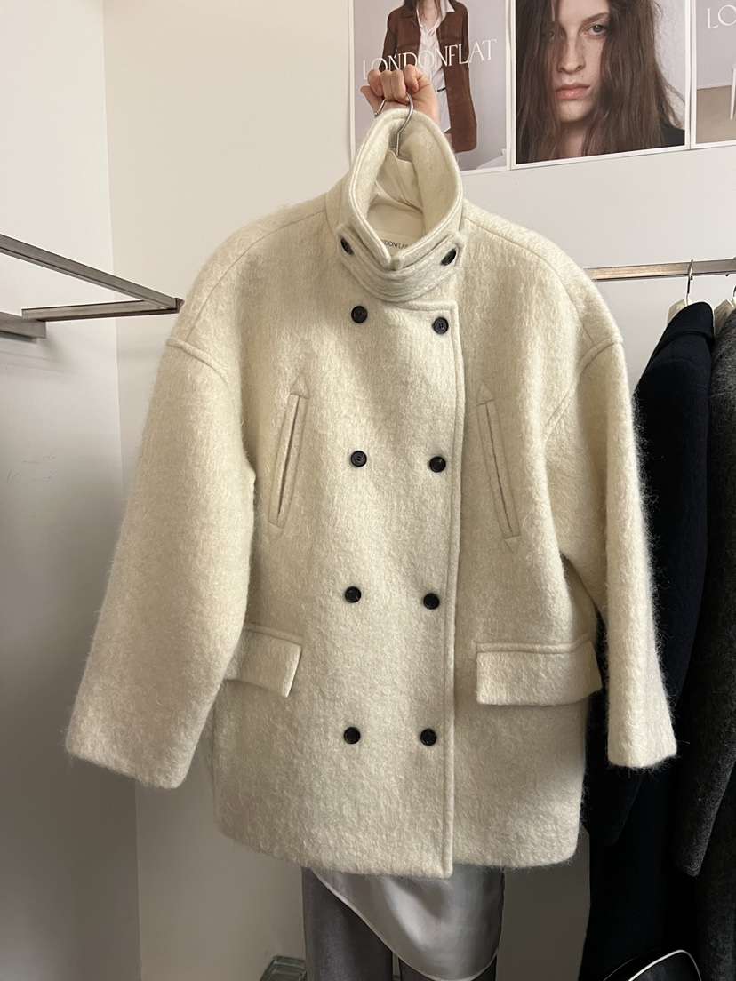 LONDON FLAT東大門㊣直郵女士新品職業熱賣25秋冬短款大衣LONDON FLAT短款大衣