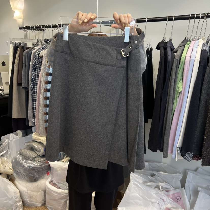 RIVEROOM韓國代購㊣女裝新品25秋冬熱賣人氣時尚半身裙中短裙RIVEROOM半身裙/中短裙