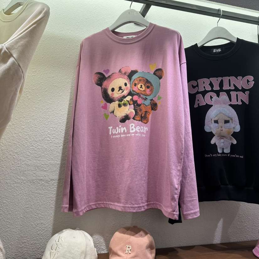 EVE韓國代購㊣女裝新品真品熱賣時尚職業推薦25秋冬長袖T恤EVE長袖T恤