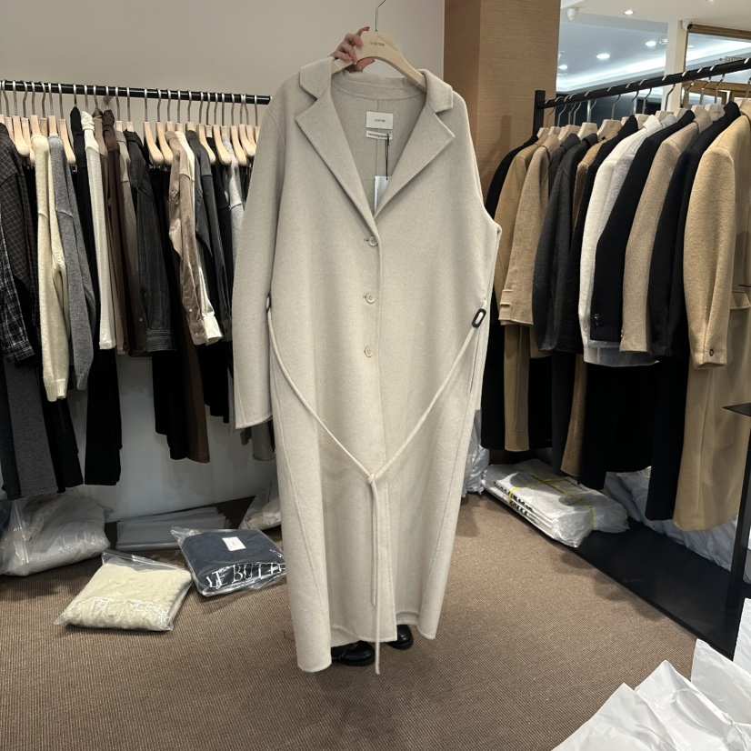 LE BUTTER韓國代購㊣女裝新品人氣真品休閑長款風衣手工制作LE BUTTER長款風衣