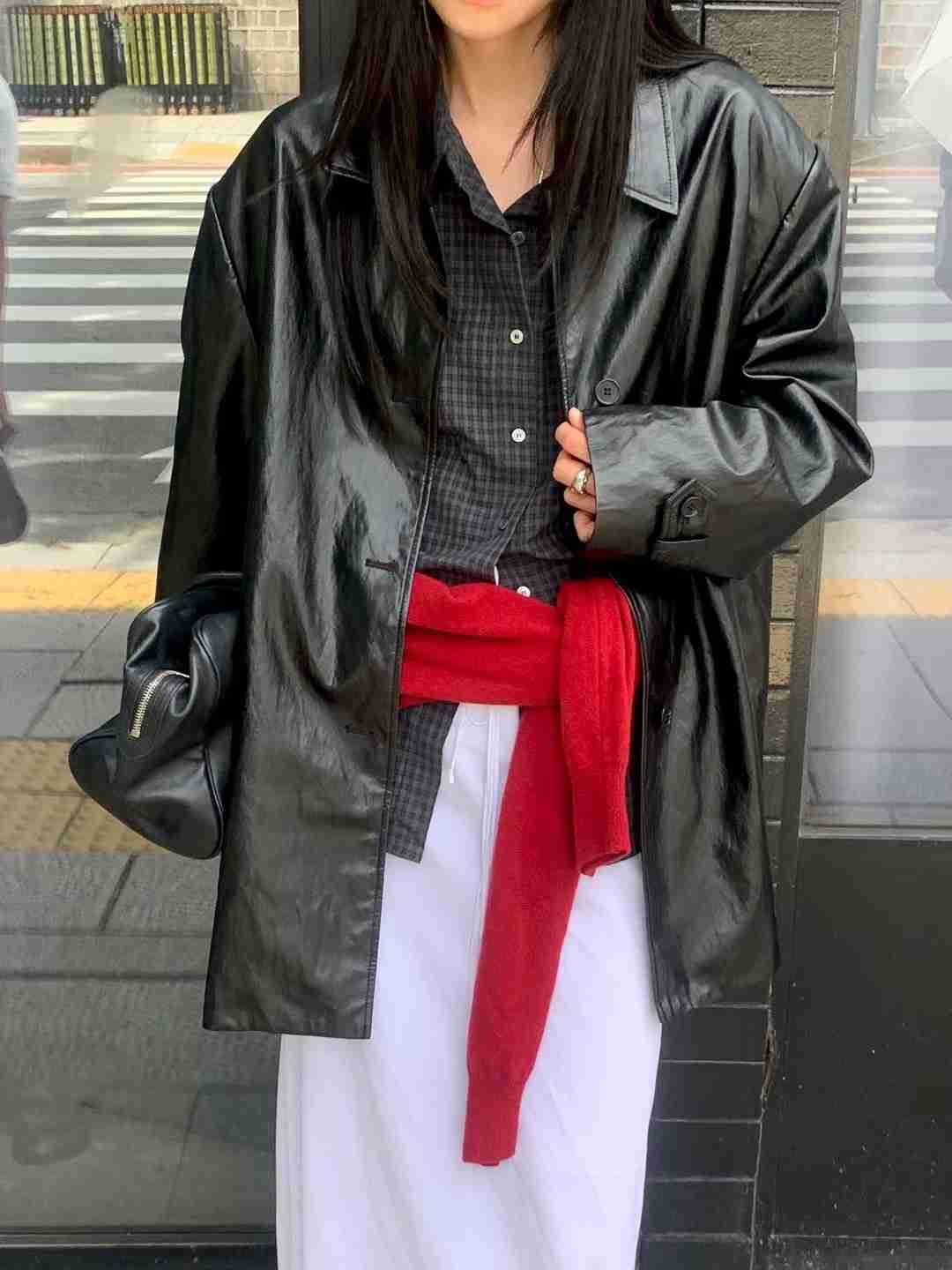 FLAT WHITE東大門㊣實拍女裝新款25秋冬推薦人氣休閑真品夾克FLAT WHITE夾克