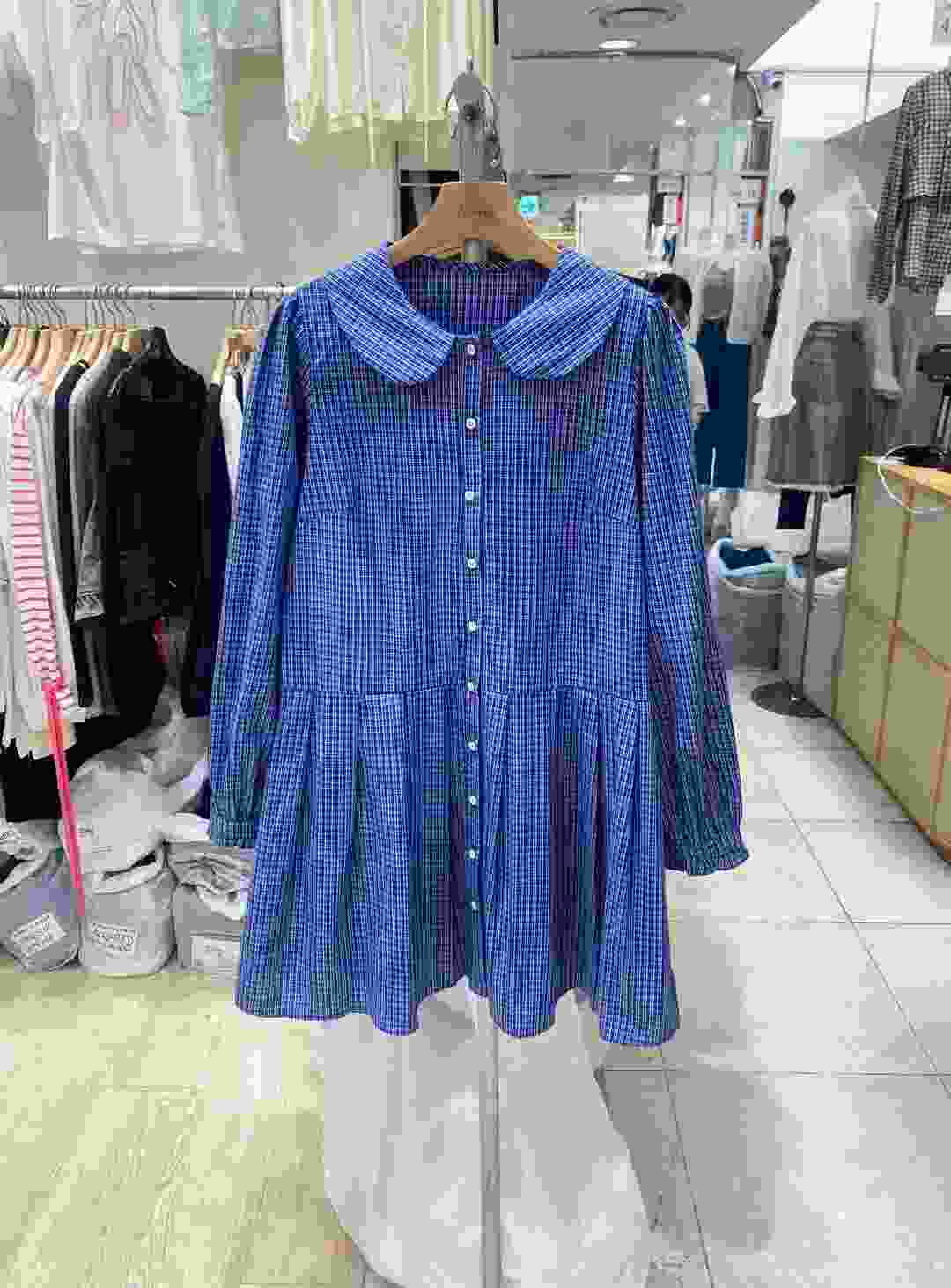 BUNNYFLOWER2東大門㊣代購女裝新品推薦25秋冬休閑連衣裙格紋BUNNYFLOWER2連衣裙