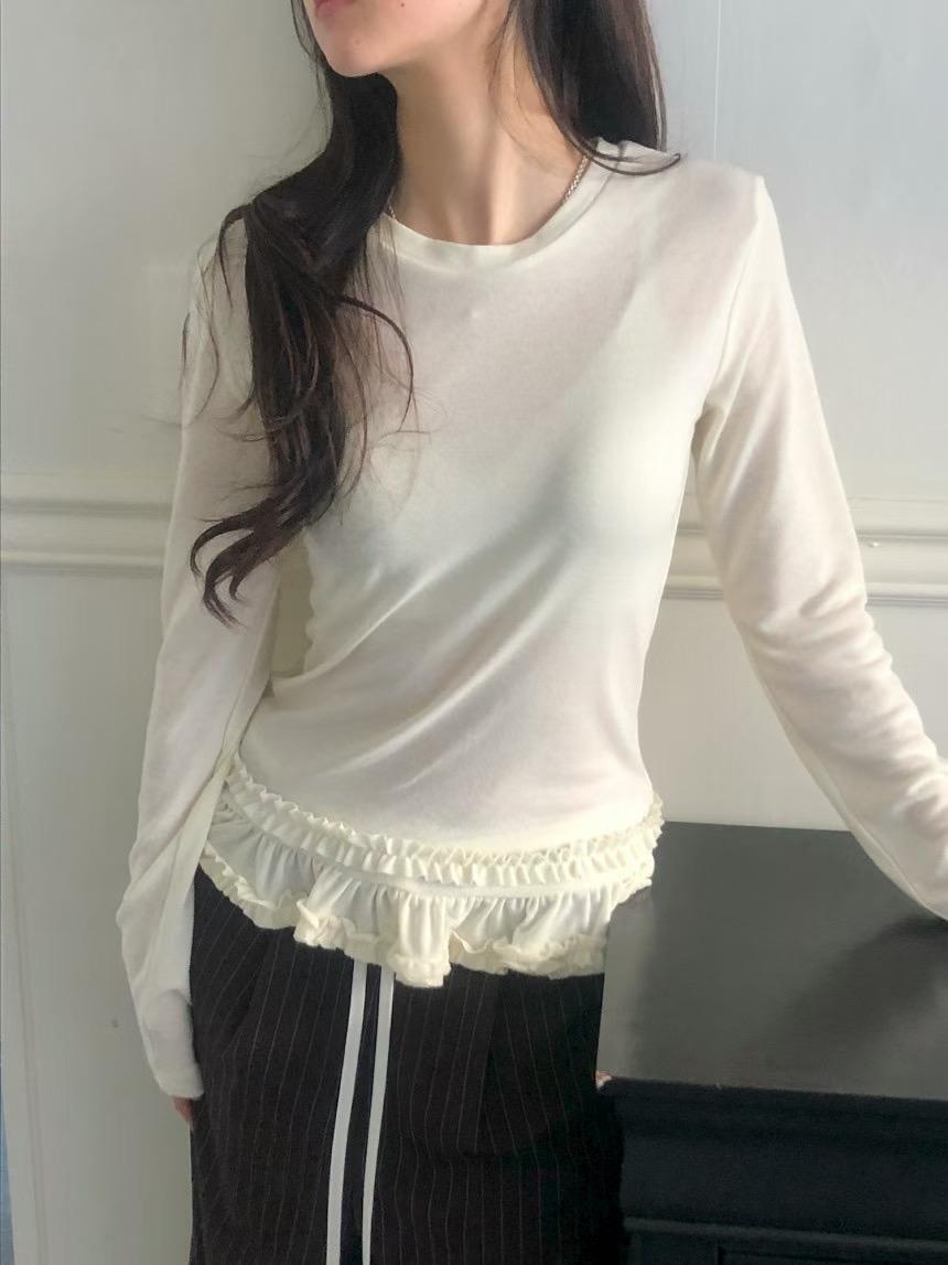 BUNNYFLOWER2東大門㊣實拍女士新品職業25秋冬真品人氣長袖T恤BUNNYFLOWER2長袖T恤