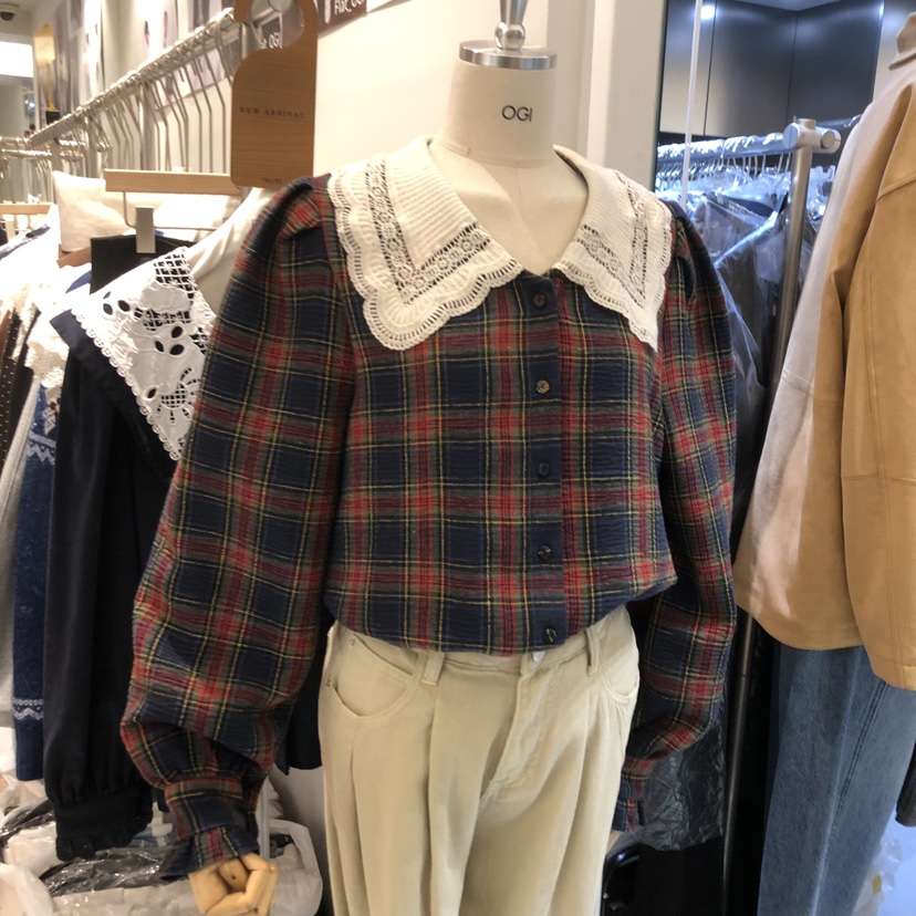 OGI東大門㊣直郵女裝新品推薦25秋冬人氣熱賣時尚襯衫蕾絲衫FLat OGI襯衫/蕾絲衫