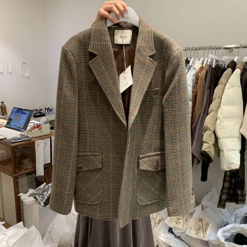 VENIR-a東大門㊣直郵女士新品真品人氣休閑職業時尚夾克羊毛VENIR-a夾克