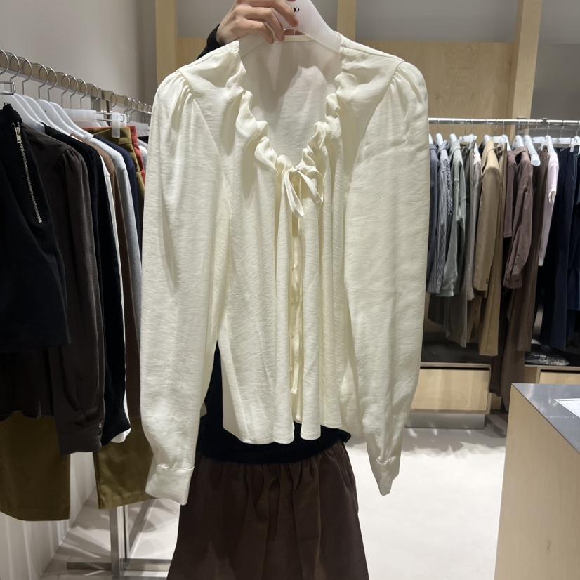 DEUO韓國直郵㊣女裝新品推薦真品25秋冬職業休閑襯衫蕾絲衫DEUO襯衫/蕾絲衫
