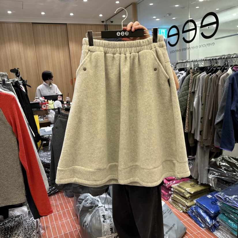 E/E/E韓國直郵㊣女裝新品25秋冬休閑真品熱賣短裙羊毛柔軟E/E/E短裙