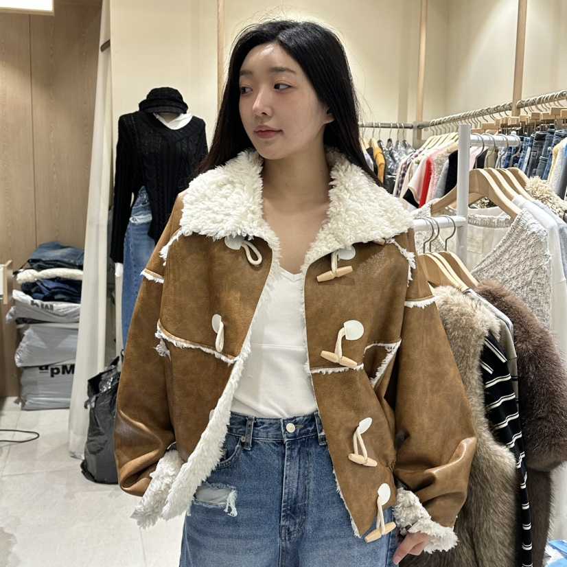 VINTAGE VIBE韓國直郵㊣女士新品熱賣真品25秋冬休閑夾克皮革VINTAGE VIBE夾克