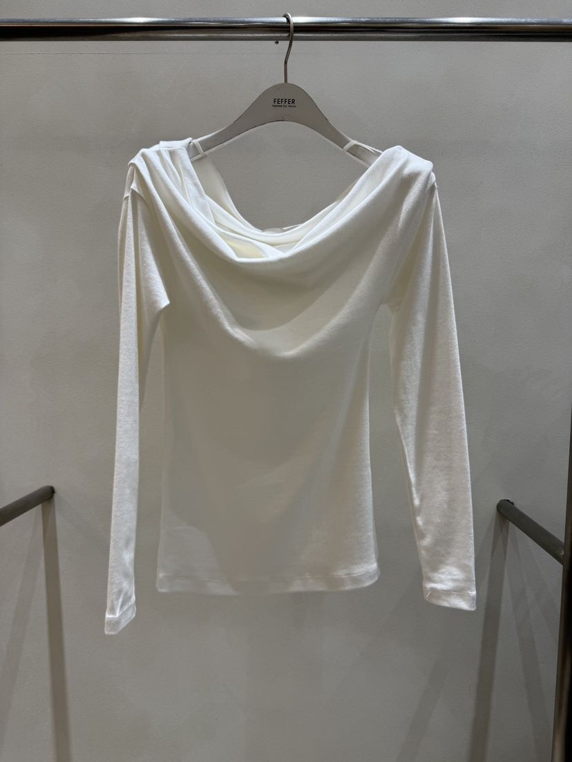 FEFFER韓國代購㊣女士新品25秋冬職業推薦熱賣休閑長袖T恤露肩FEFFER長袖T恤