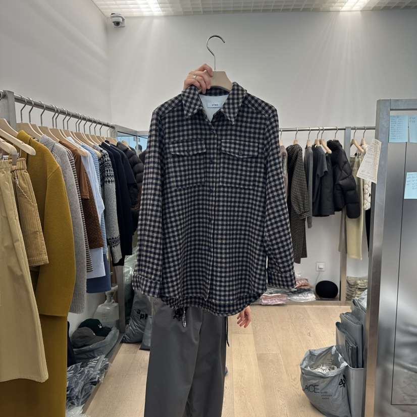 LTMS東大門㊣直郵女裝新品熱賣25秋冬時尚真品襯衫蕾絲衫格紋LTMS襯衫/蕾絲衫