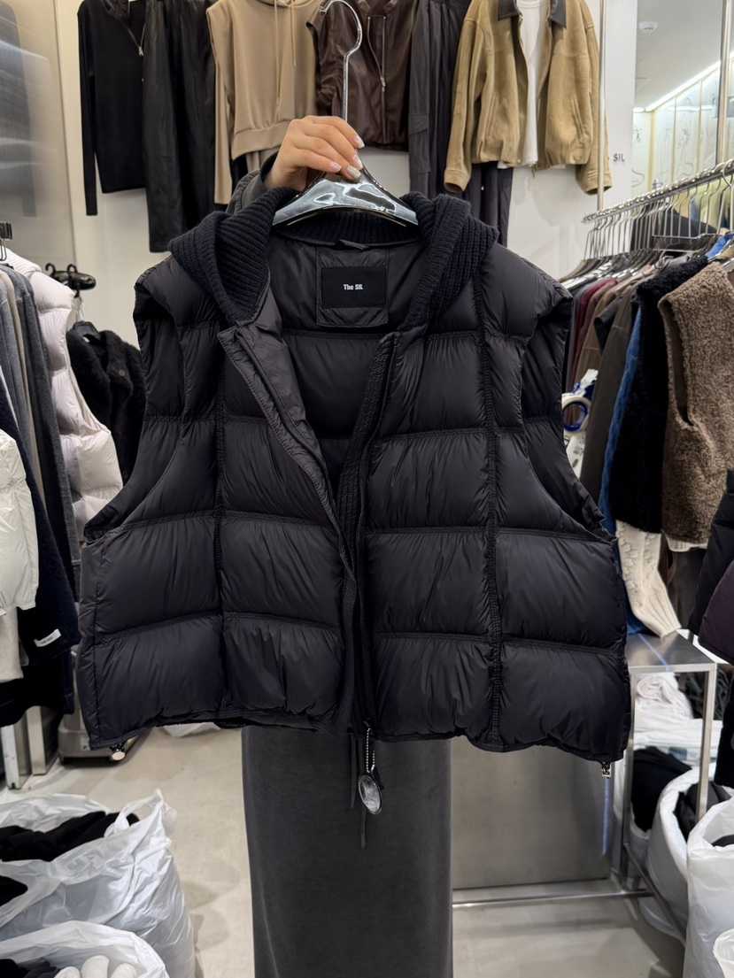 THE SIL韓國代購㊣女裝新品職業休閑推薦人氣馬甲連帽鴨絨THE SIL/1 2ILLY馬甲