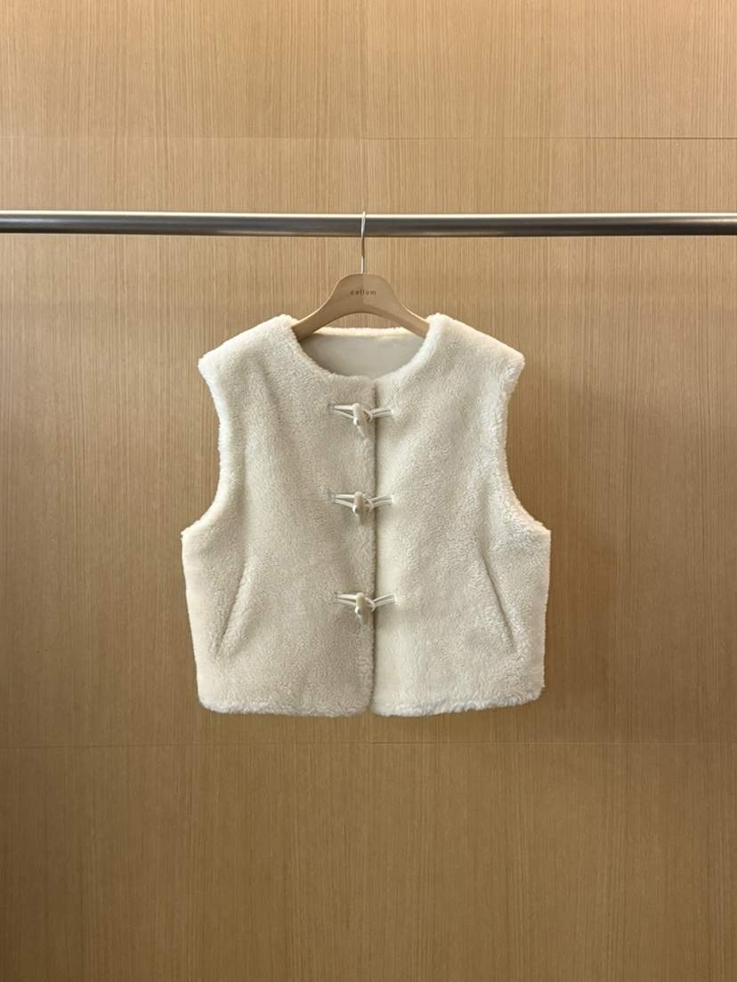CULLUM東大門㊣實拍女士新品推薦時尚真品馬甲絨面革毛絨羊毛CULLUM馬甲