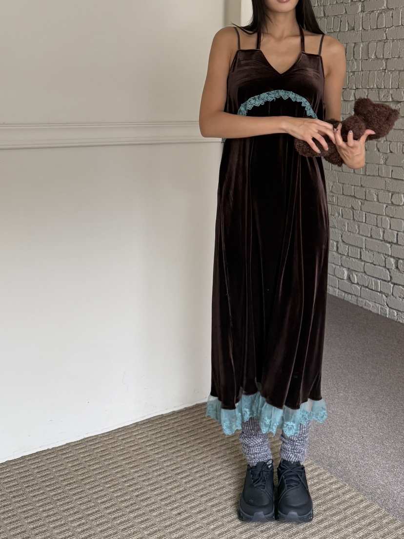 MAISONDEGLORY東大門㊣直郵女士新款真品推薦熱賣連衣裙天鵝絨MAISON DE GLORY連衣裙