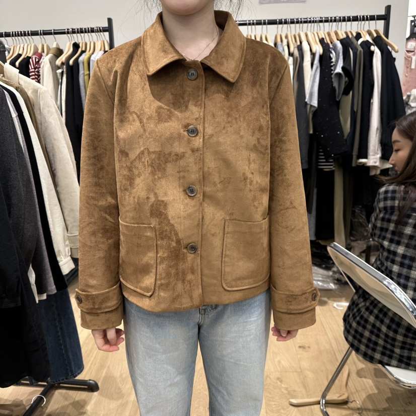 M.G.N韓國代購㊣女裝新品時尚熱賣人氣真品推薦夾克絨面革MAGNET夾克