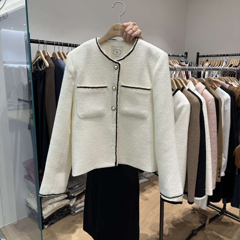 M.G.N東大門㊣代購女裝新品25秋冬推薦職業休閑夾克粗花呢MAGNET夾克