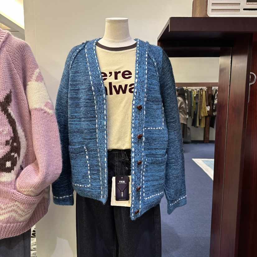 FURE韓國直郵㊣女裝新款人氣休閑25秋冬熱賣推薦針織衫復古FURE針織衫