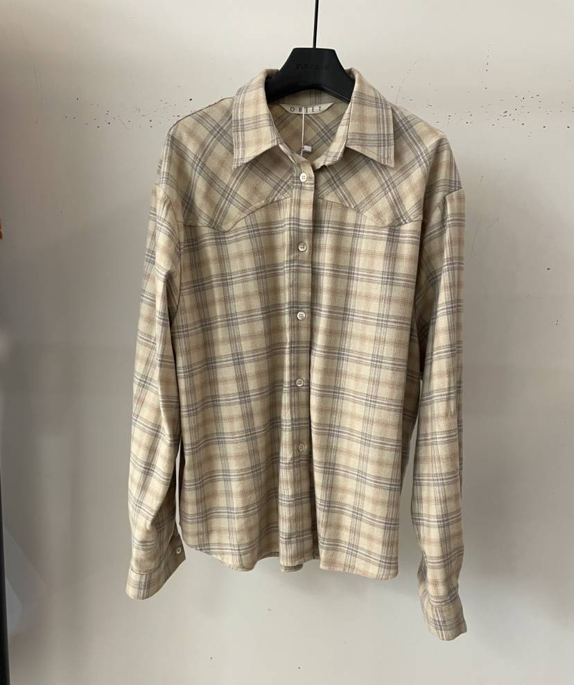 OBJET韓國代購㊣女士新品25秋冬職業時尚休閑熱賣襯衫蕾絲衫love us u/OBJET襯衫/蕾絲衫