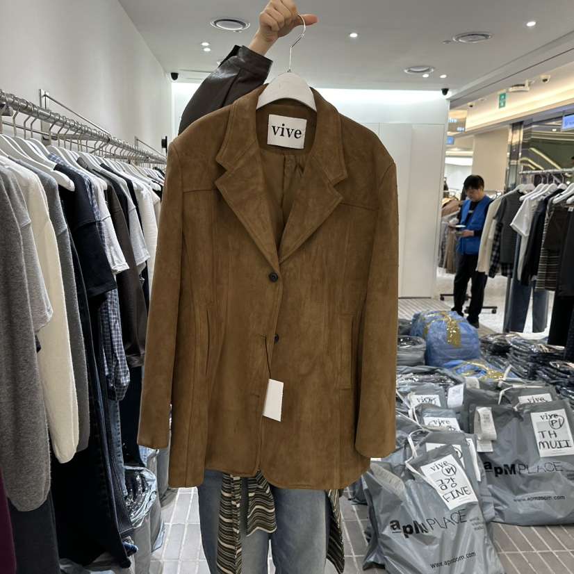 VIVE東大門㊣直郵女裝新款熱賣時尚推薦25秋冬休閑夾克絨面革VIVE夾克