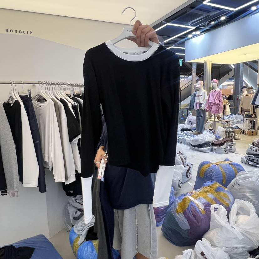 NON CLIP東大門㊣代購女士新品真品人氣職業25秋冬長袖T恤NON CLIP長袖T恤