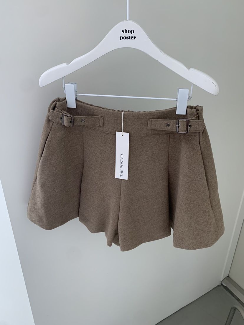 SHOP POSTER東大門㊣直郵女裝新品25秋冬職業休閑短褲喇叭SHOP_POSTER短褲