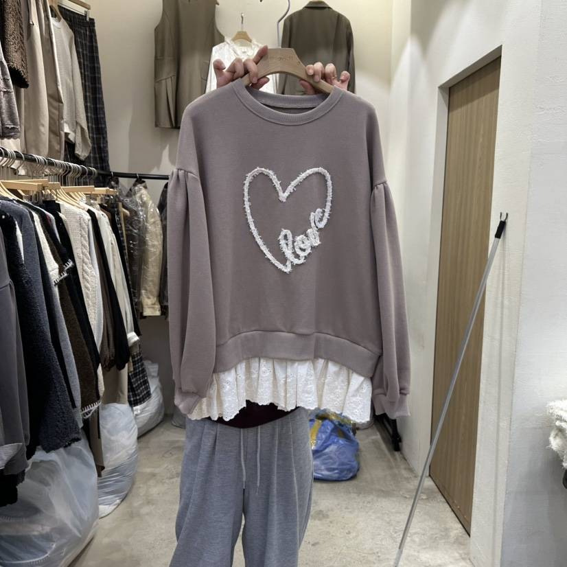 HOLYBANANA東大門㊣實拍女裝新品職業推薦25秋冬真品衛衣刺繡groovy.H/HOLYBANANA衛衣