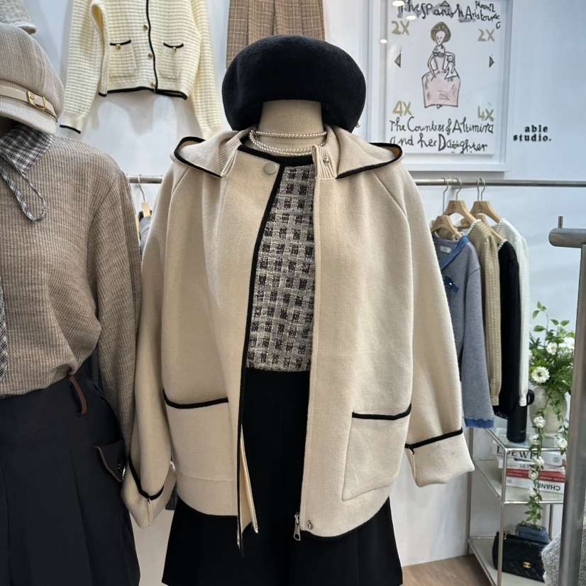 ABLESTUDIO東大門㊣直郵女士新款推薦職業休閑熱賣夾克連帽ABLESTUDIO夾克
