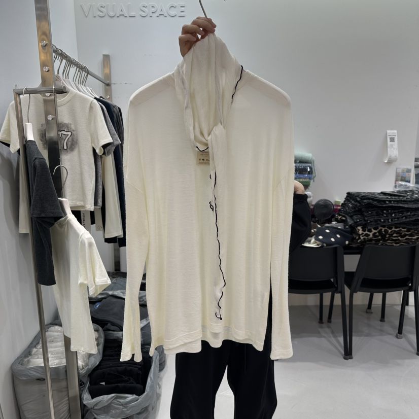VISUAL SPACE韓國代購㊣女士新品25秋冬休閑職業針織衫圍巾VISUAL SPACE針織衫