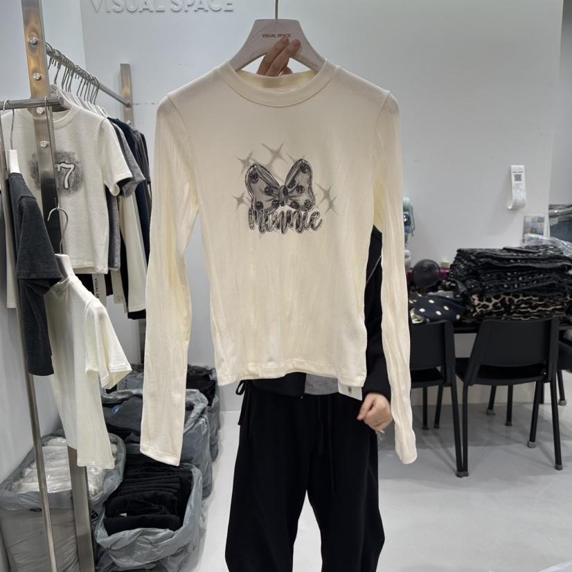 VISUAL SPACE東大門㊣代購女士新品時尚熱賣真品人氣長袖T恤VISUAL SPACE長袖T恤