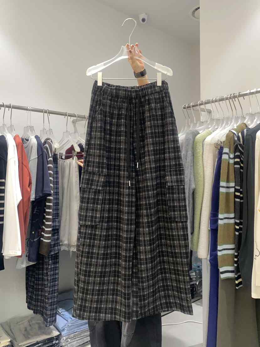 LOOKK東大門㊣直郵女士新款真品休閑職業熱賣時尚休閑褲格子LOOKK休閑褲