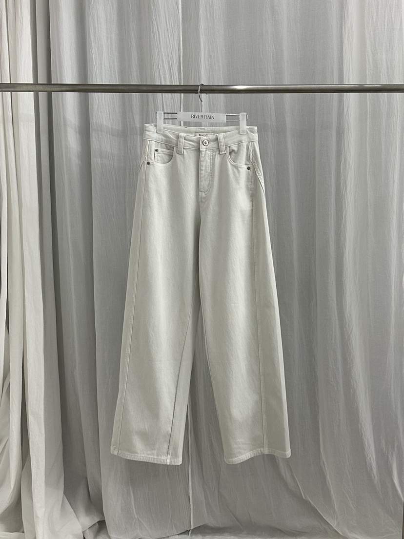 RIVER RAIN東大門㊣實拍女裝新品休閑推薦真品休閑褲奶油色RIVER RAIN休閑褲