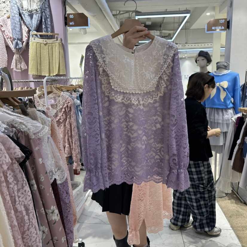 MS東大門㊣直郵女裝新品推薦職業人氣時尚真品25秋冬襯衫蕾絲衫MS襯衫/蕾絲衫