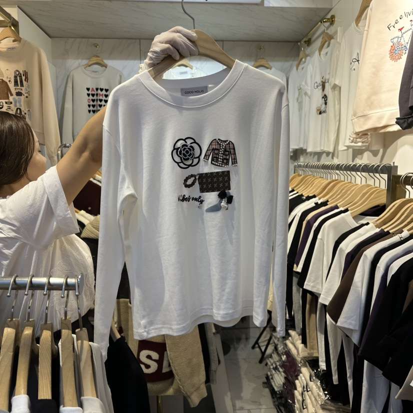 COCO HOLIC韓國代購㊣女裝新款時尚推薦休閑職業熱賣長袖T恤COCO HOLIC長袖T恤