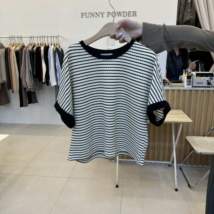 FUNNY POWDER韓國代購㊣女士新品職業25秋冬真品時尚休閑T恤THE FUNNYT恤