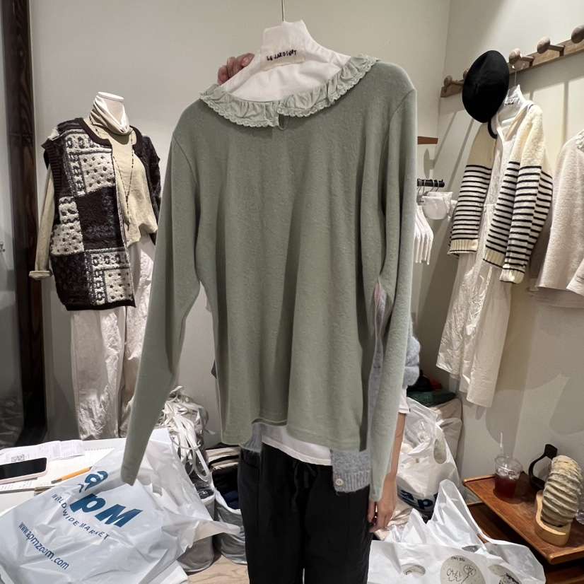 LE JARDINET東大門㊣代購女士新品熱賣長袖T恤不含項鏈加絨LE JARDINET長袖T恤