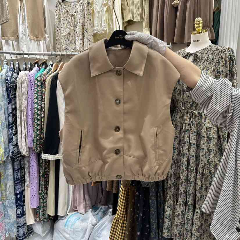 BIKINI東大門㊣代購女裝新品休閑時尚熱賣真品人氣馬甲荷葉邊BIKINI馬甲