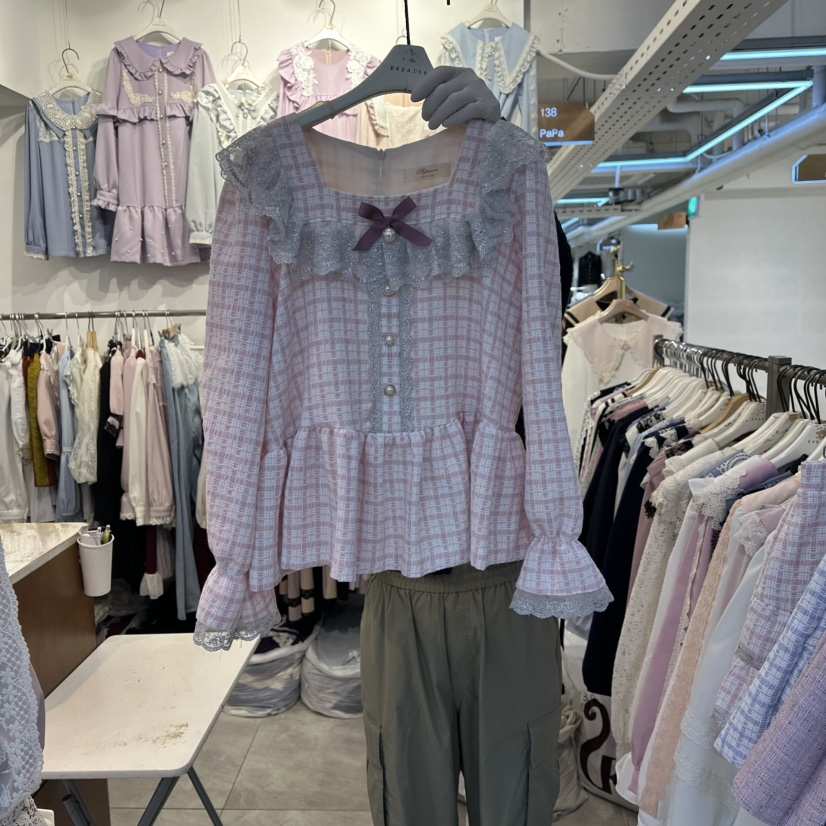 PAPA韓國代購㊣女士新品推薦職業休閑時尚25秋冬襯衫蕾絲衫PAPA襯衫/蕾絲衫