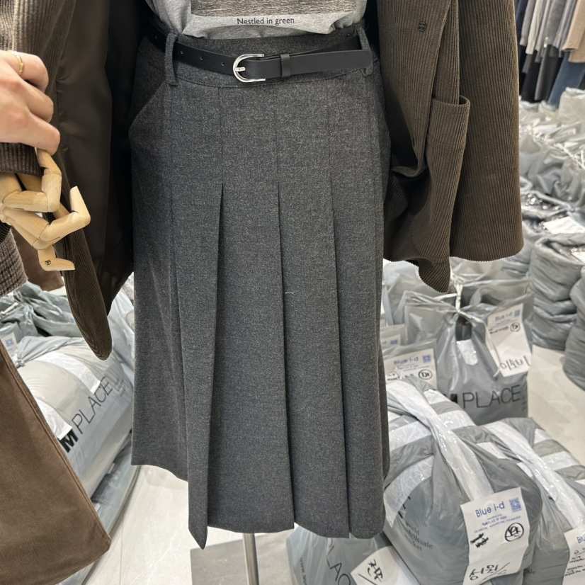 BLUEI-D韓國直郵㊣女士新款熱賣職業休閑時尚長裙不含腰帶Blue i-d長裙