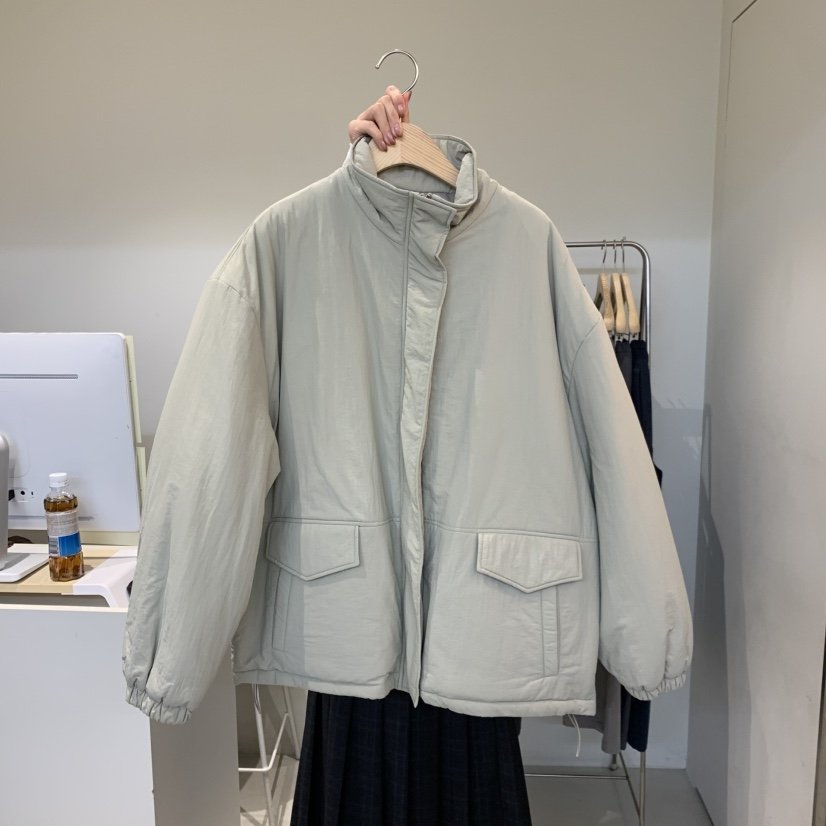 OUTRENE東大門㊣實拍女士新款熱賣25秋冬休閑短款棉服高領棉OUTRENE短款棉服